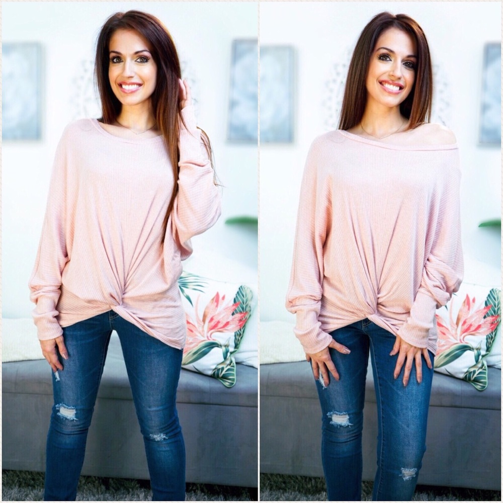 LAST 1! Blush Ribbed soft top - Picture 5 of 8